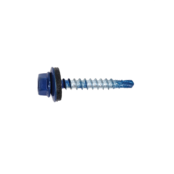 Hex Washer Head Self-Drilling Screw, w/EPDM Bonded Washer, Reduced, Painted