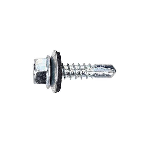 Hex Washer Head Self-Drilling Screw, w/EPDM Bonded Washer